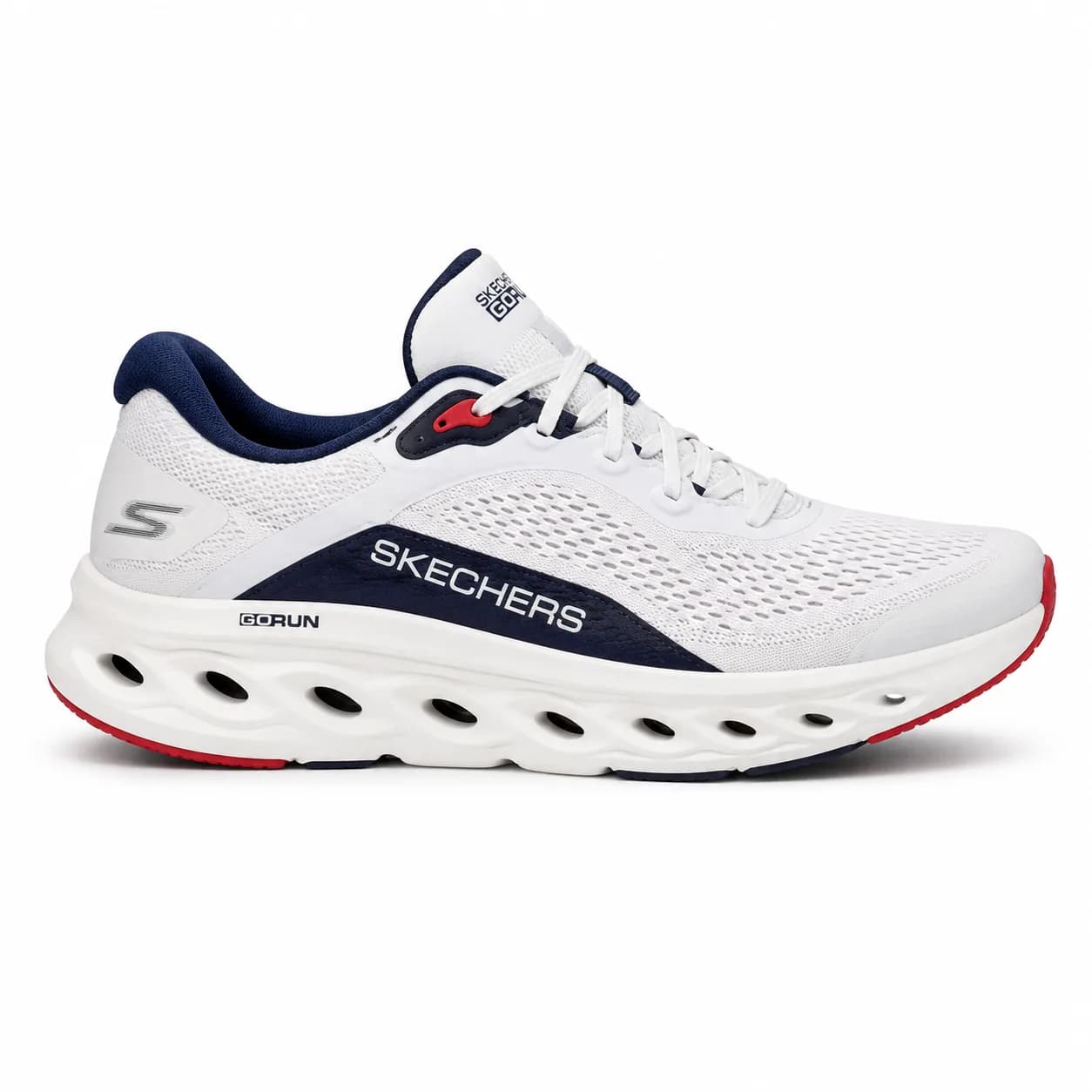 Tenis estilo Skechers blanco azul